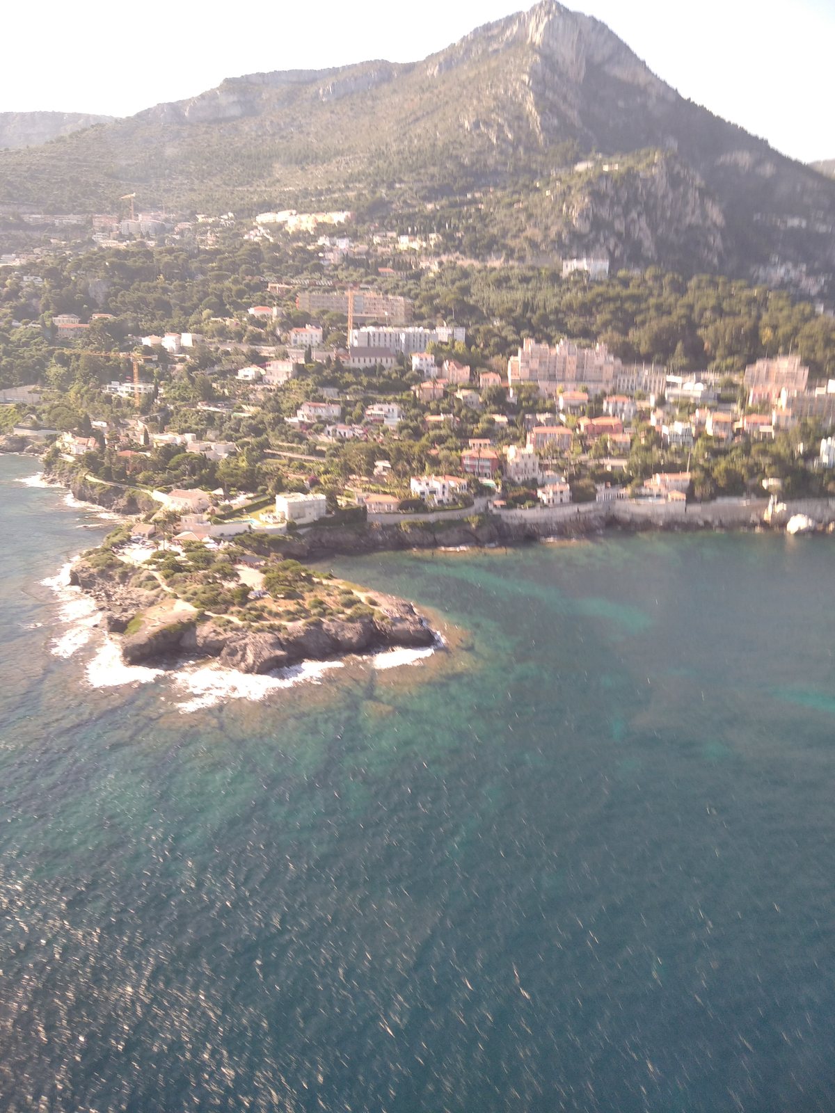 Aerial view of Monaco and the French Riviera coastline