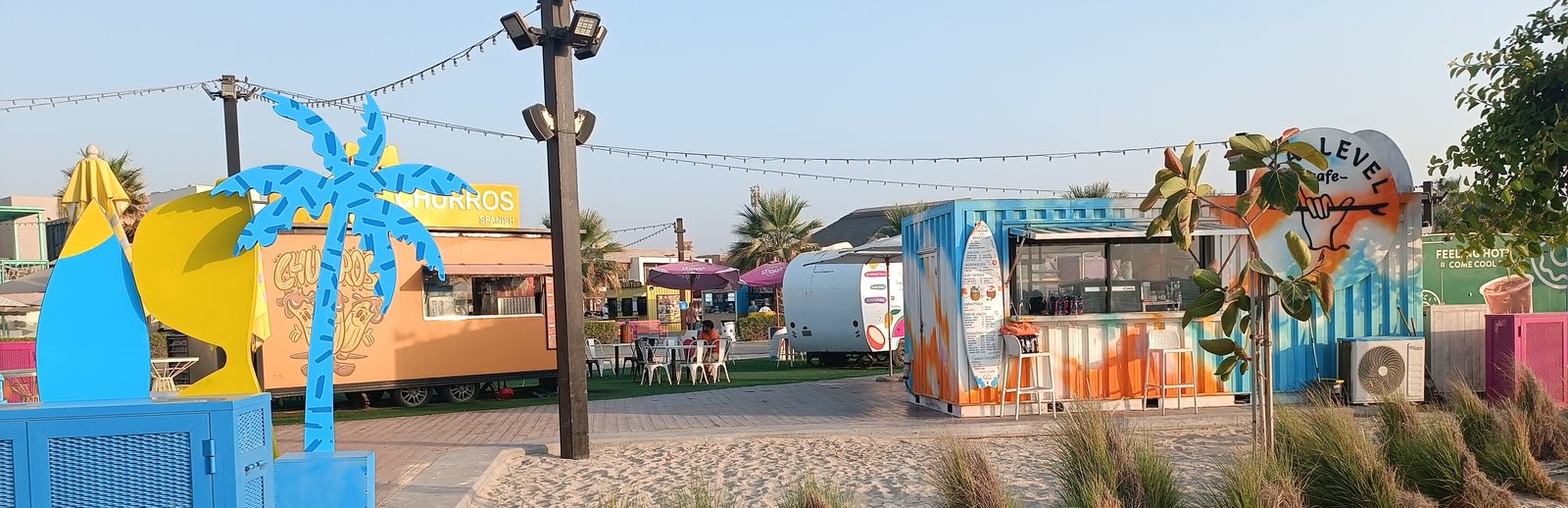 Beach food-truck area in Dubai